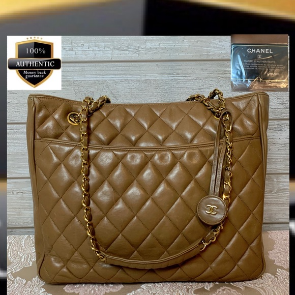 CHANEL Handbags - Chanel shoulder bag light brown leather chain tote